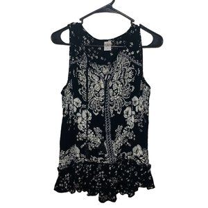 Bila Black & White Floral Top Size L
